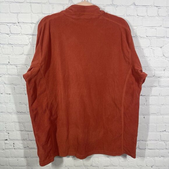 Columbia Sweater Men XL Fleece Orange Long Sleeve Polyester Light Weight Pull - Picture 3 of 10